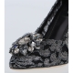 DOLCE & GABBANA BELLUCCI LACE PUMP WITH CHRYSTALS
