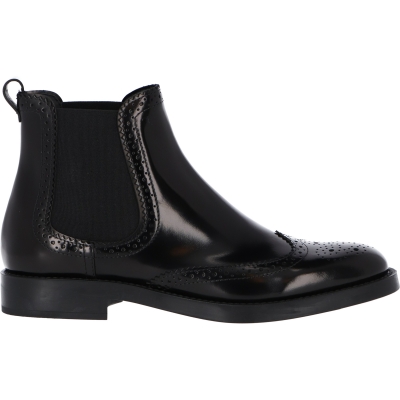 TOD'S PERFORATED LEATHER ANKLE BOOTS