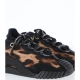 NS1 SNEAKERS IN LEOPARD PRINT FABRIC WITH BLACK LEATHER INSERTS
