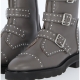 STUDDED JESSE LEATHER ANKLE BOOTS