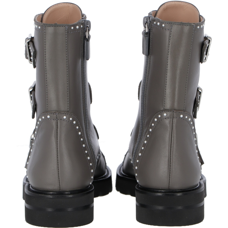 STUDDED JESSE LEATHER ANKLE BOOTS