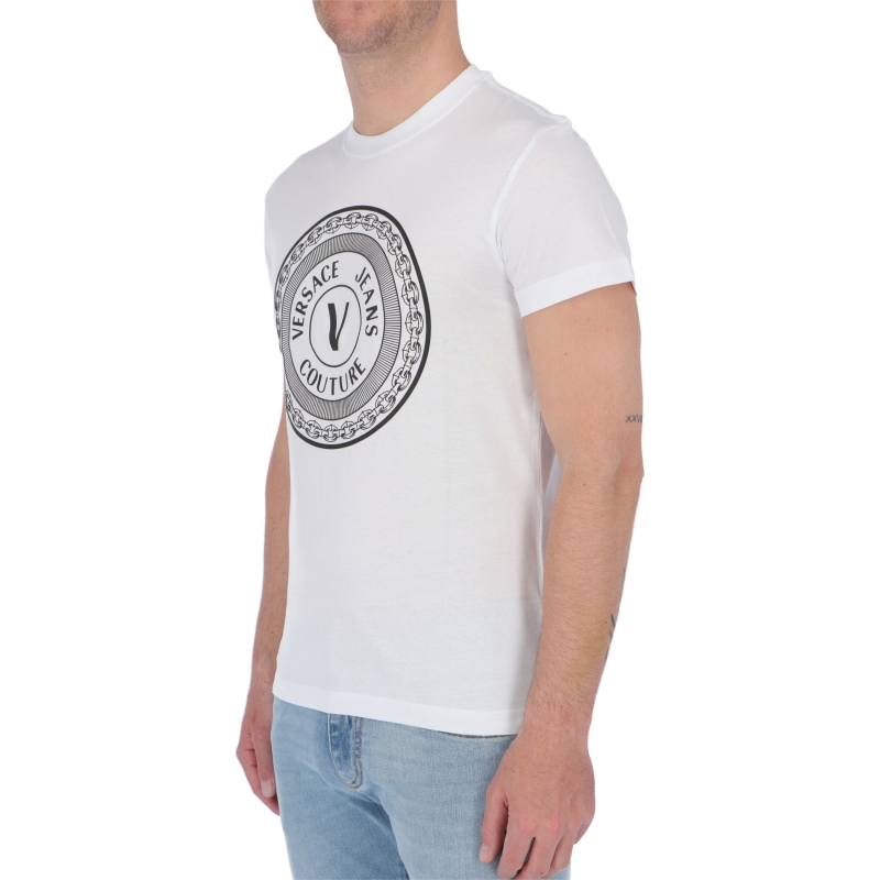 T-SHIRT CON STAMPA V-EMBLEM VERSACE JEANS COUTURE