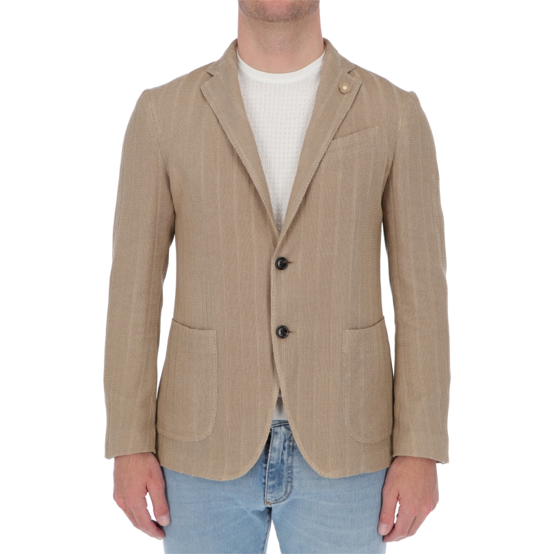 LARDINI JACKET IN A MIX OF COTTON CRÊPE AND MERCERISED COTTON - LIKNIT ...