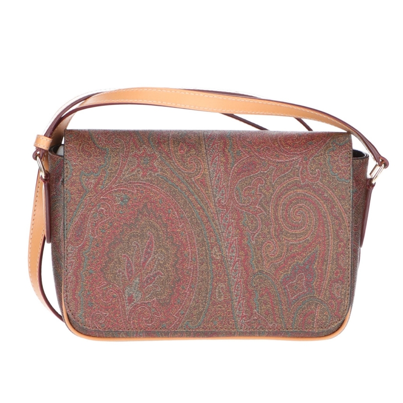ETRO LEATHER AND COATED CANVAS CROSSBODY BAG