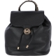 MINA LEATHER BACKPACK WITH LOGOED FASTENING
