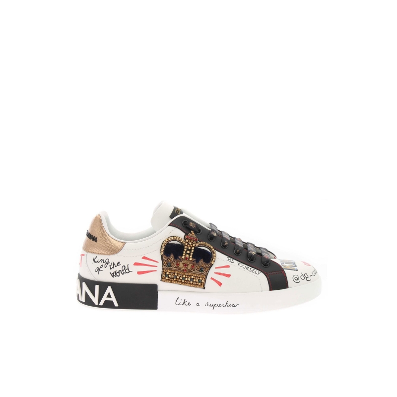 PORTOFINO SNEAKERS IN PRINTED NAPPA CALFSKIN WITH PATCH
