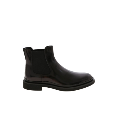 BLACK LEATHER ANKLE BOOTS