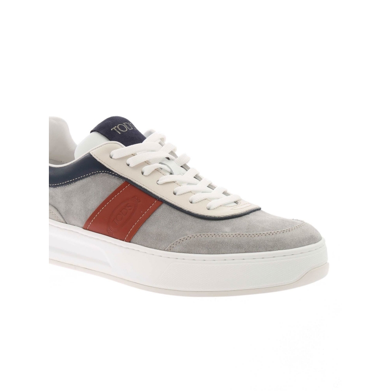 MULTICOLOR LEATHER AND SUEDE TABS SNEAKERS