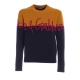 WOOL JACQUARD ROUND-NECK SWEATER WITH LOGO
