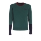ROUND-NECK WOOL SWEATER WITH EMBROIDERED LOGO