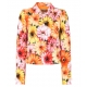 CROPPED CADY JACKET WITH GERBERA-DAISY PRINT AND PEARL DG BUTTONS