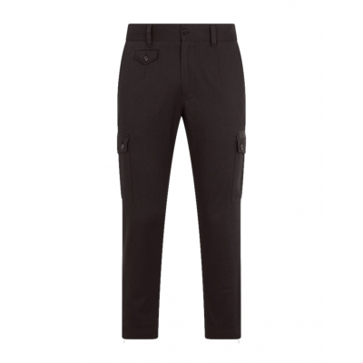 STRECH COTTON CARGO PANTS WITH PATCH EMBELISHMENT