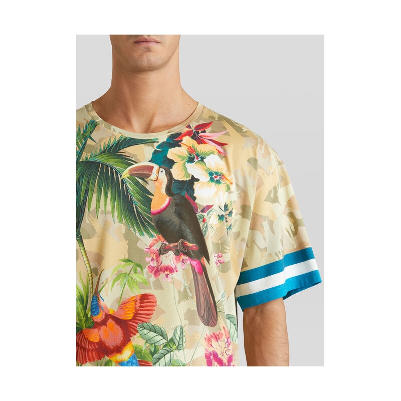 T-SHIRT CON STAMPA TROPICALE