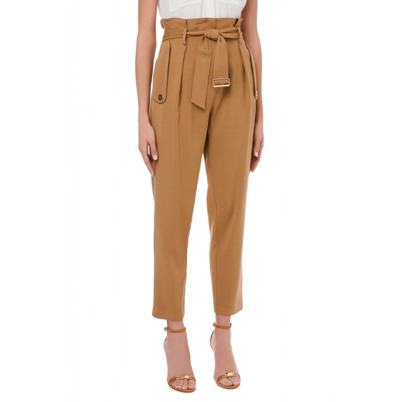 WIDE FIT TROUSERS WITH BELT
