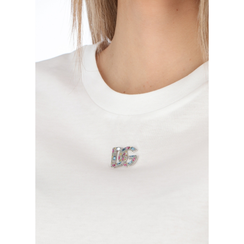 T-SHIRT IN JERSEY CON DECORO DG CRYSTRAL
