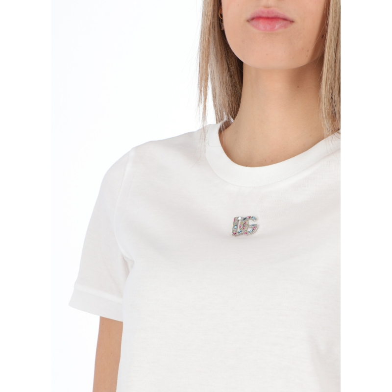 T-SHIRT IN JERSEY CON DECORO DG CRYSTRAL