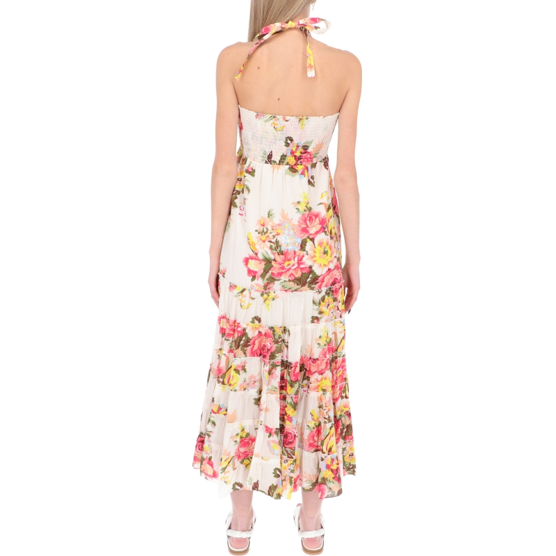 DOUBLE USE DRESS-SKIRT WITH FLOWER PRINT ALLOVER