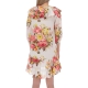COTTON FLOWER PRINT DRESS WITH ROUCHES