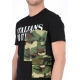 PRINTED COTTON T-SHIRT WITH CAMOUFLAGE DETAILS