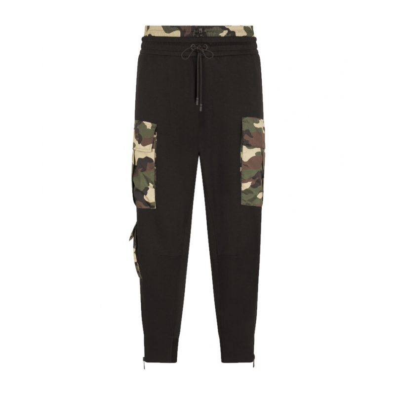 JOGGING PANTS WITH CAMOUFLAGE-PRINT DETAILS