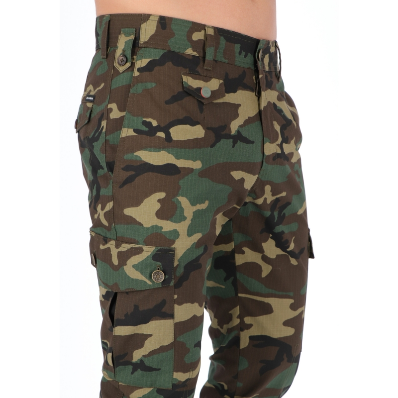 COTTON CARGO PANTS WITH CAMOUFLAGE PRINT