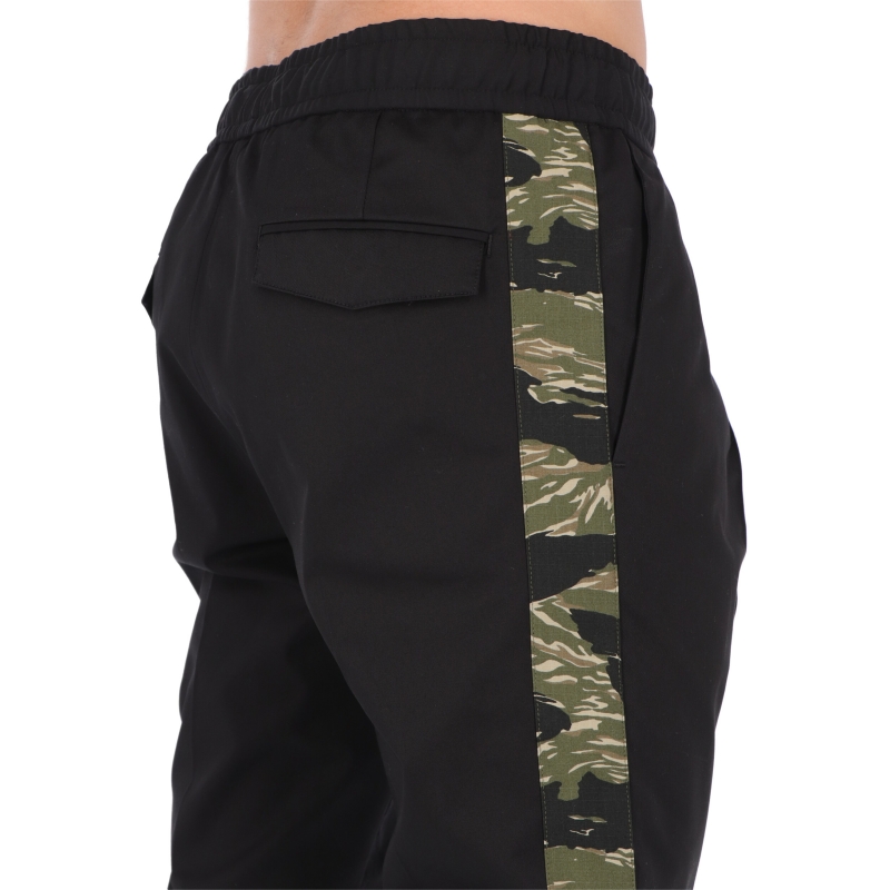 COTTON PANTS WITH CAMOUFLAGE PRINT DETAILS