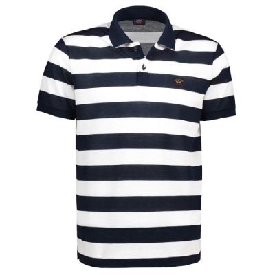 STRIPED PIQUE ORGANIC COTTON POLO SHIRT WITH ICONIC BADGE