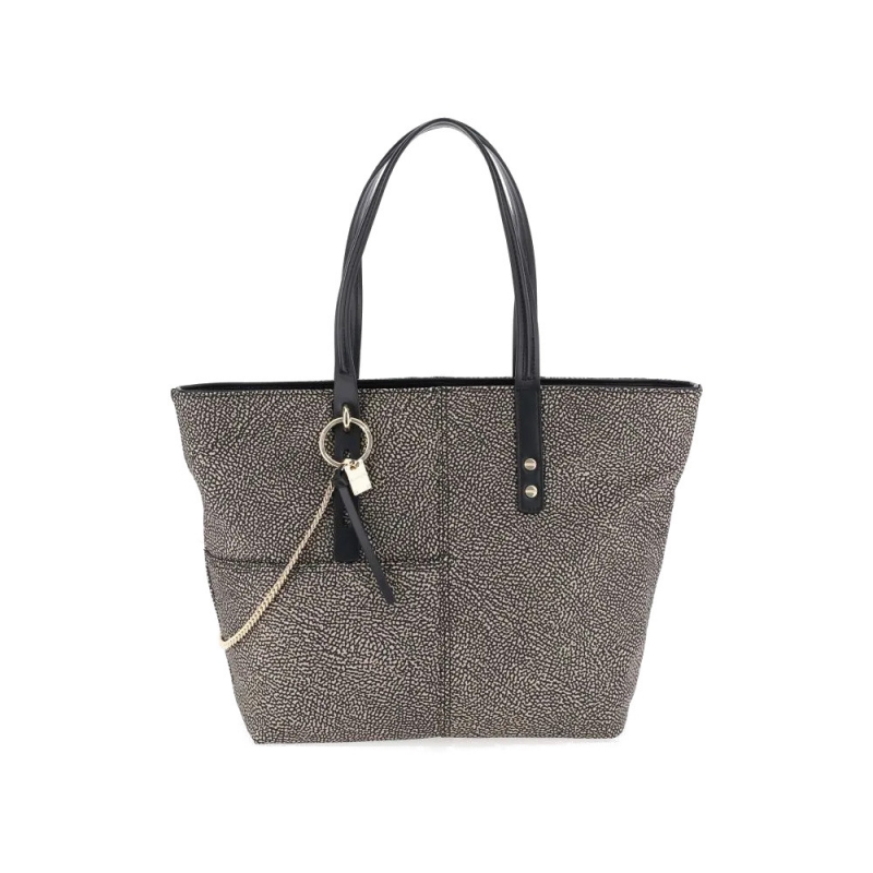ETOLE SHOPPING BAG MADE OF RECYCLED NYLON AND LEATHER
