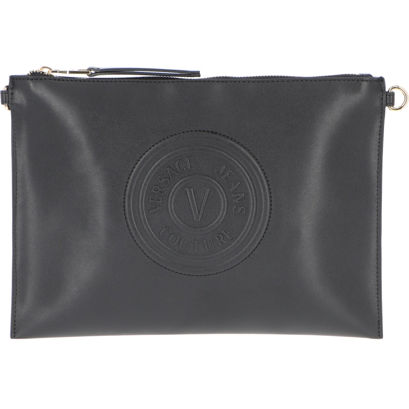 FAUX LEATHER CLUTCH BAG WITH VERSACE JEANS COUTURE LOGO