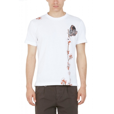 COTTON T-SHIRT WITH BUTTERFLY PRINT