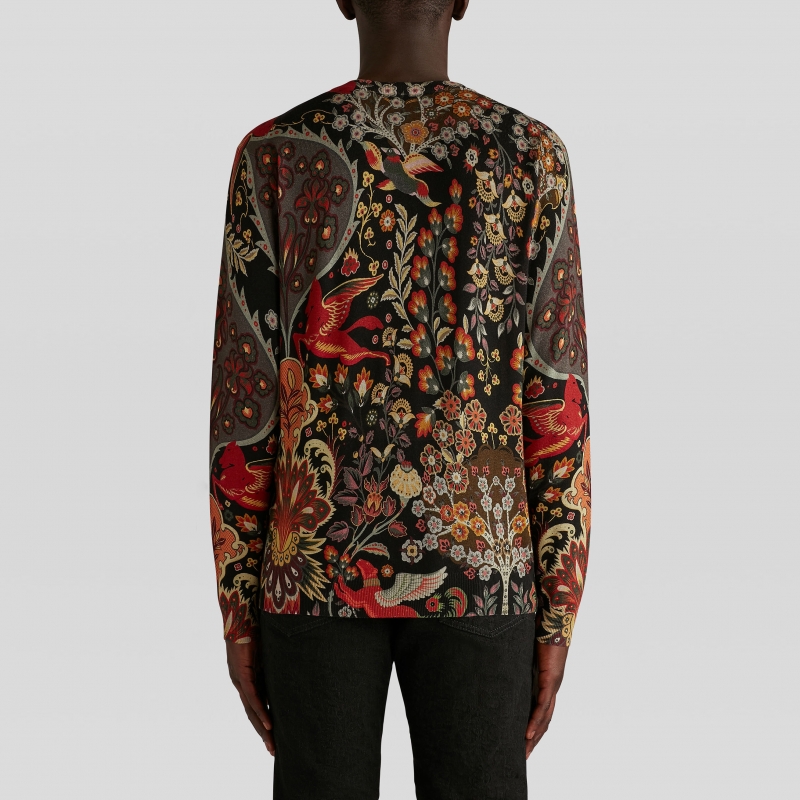PRINTED SILK AND CASHMERE JUMPER