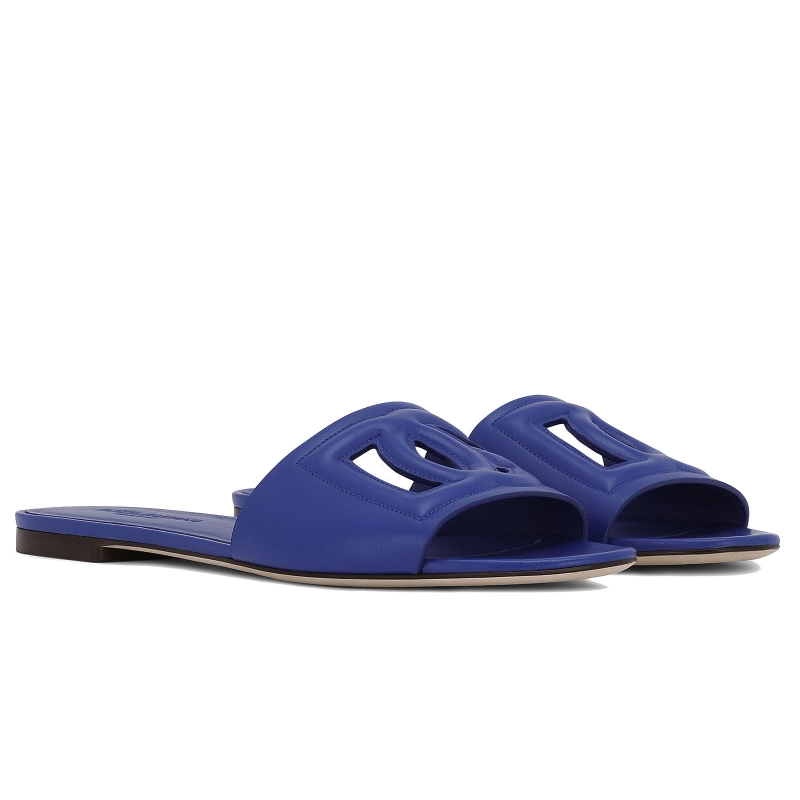 BIANCA LEATHER SANDAL WITH DG LOGO CUTTED OUT ON THE FRONT