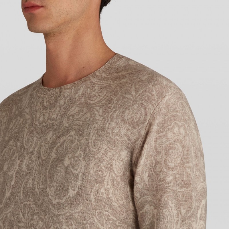WOOL SWEATER WITH PAISLEY PRINT