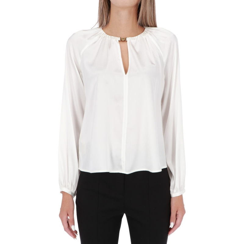 SILK BLOUSE WITH LOGO