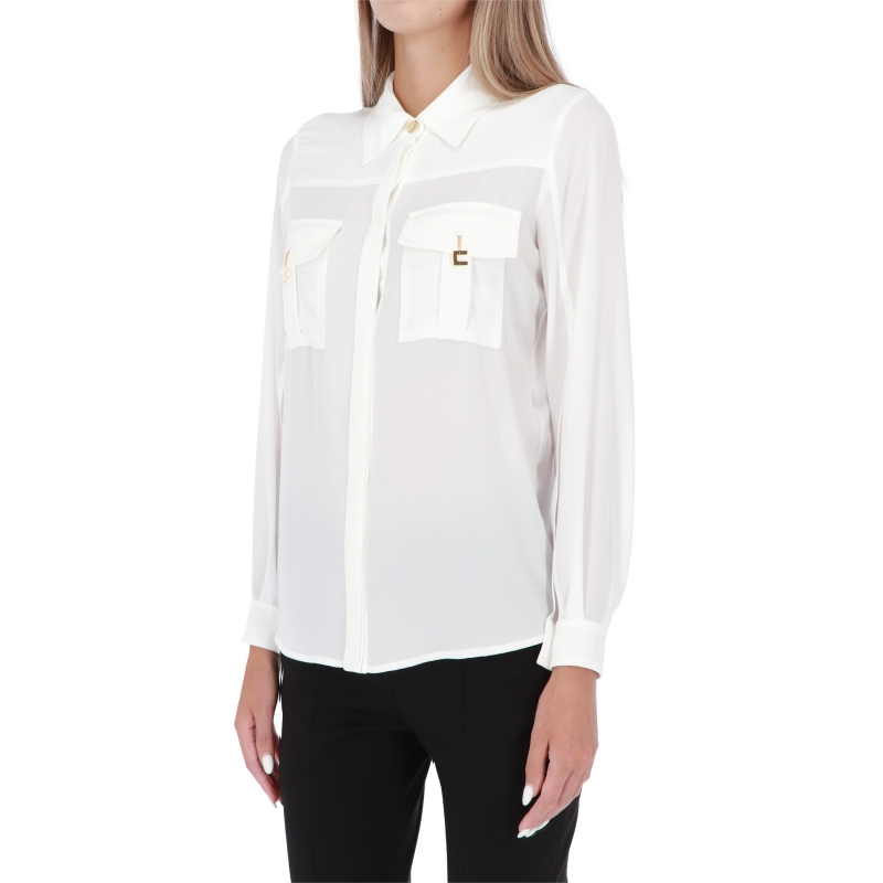 GEORGETTE BLOUSE WITH LOGO CHARMS