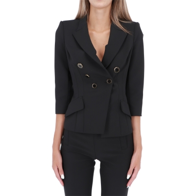 CREPE JACKET WITH ENAMELLED BUTTONS