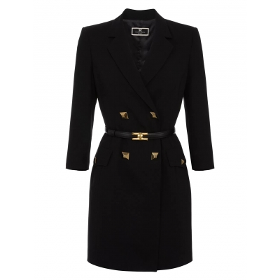 COAT DRESS WITH STUDS AND BELT
