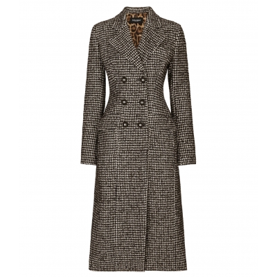 HOUNDSTOOTH DOUBLE BREASTED COAT