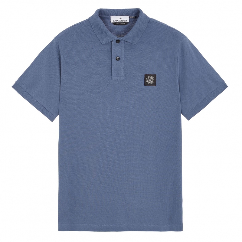 Short-sleeve polo shirt in stretch cotton piqué.
