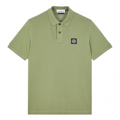 Short-sleeve polo shirt in stretch cotton piqué.
