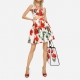 Poppy-print poplin miniskirt