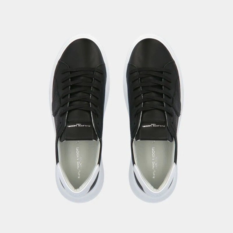 Sneakers Temple Veau - Noir Blanc