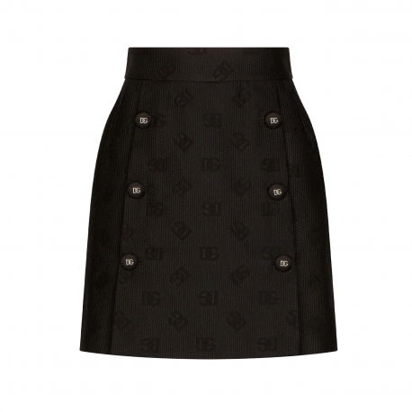 Jacquard miniskirt with all-over DG logo - Vanda Boutique