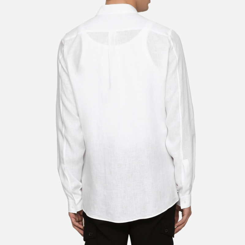 Linen Martini-fit shirt with DG hardware