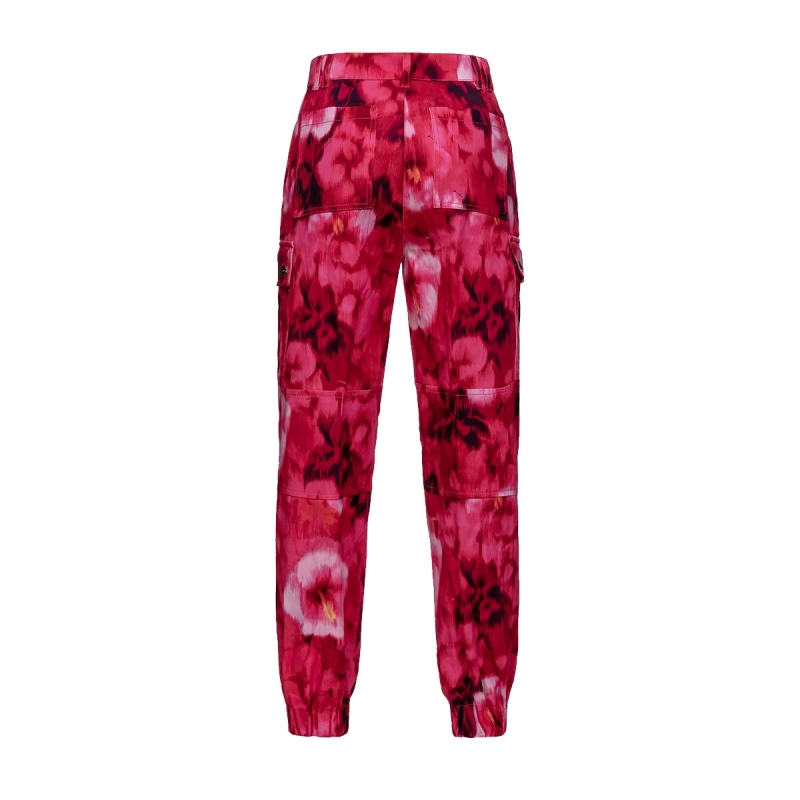 CARGO TROUSERS WITH HIBISCUS PRINT
