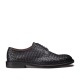 LACE-UP SHOES IN BLACK WOVEN LEATHER