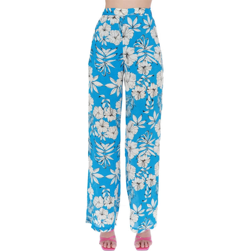 WIDE-LEG TROUSERS WITH GRAPHIC FLORAL DETAILING