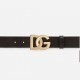 Lux leather belt with crossover DG logo buckle