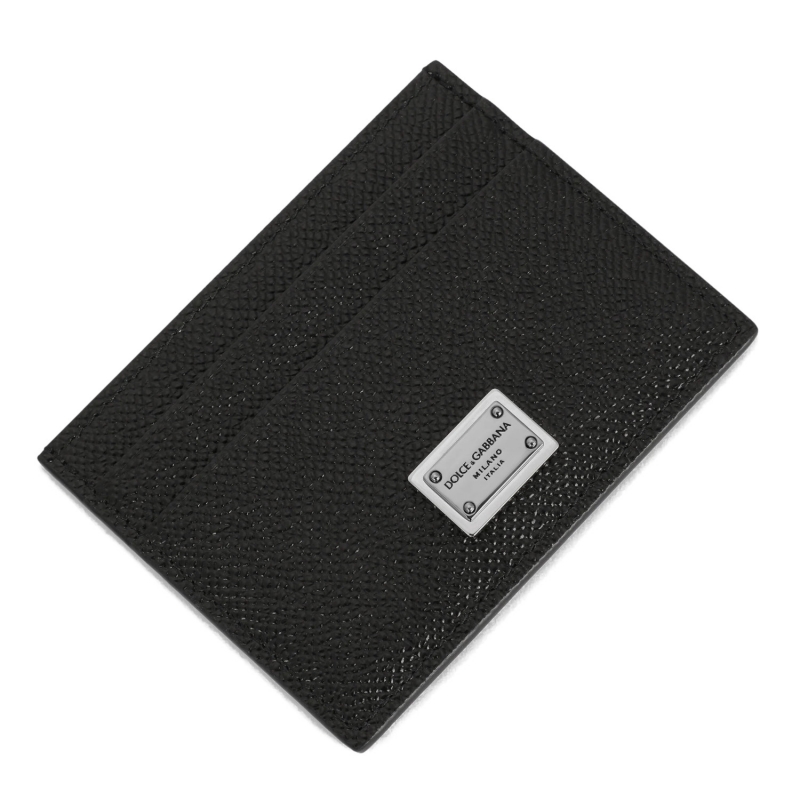 Calfskin card holder with branded plate