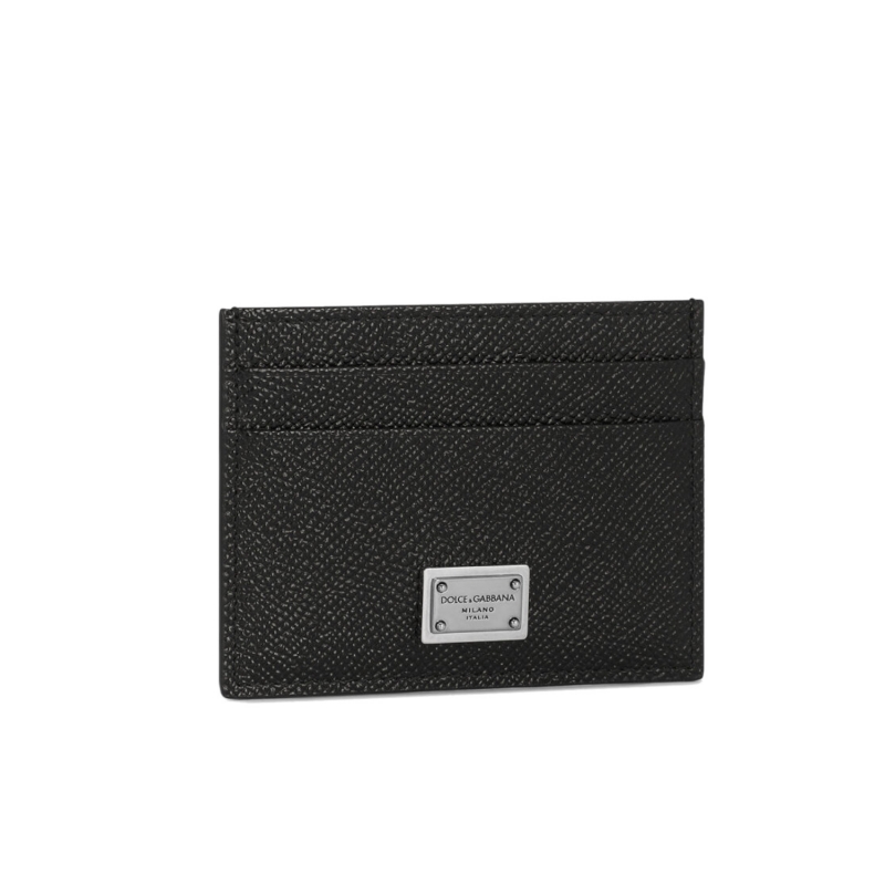 Calfskin card holder with branded plate